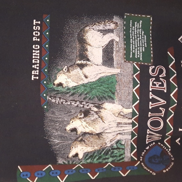 Xl y2k vintage wolf sweatshirt wolves navy with great pic great condition - Picture 2 of 8